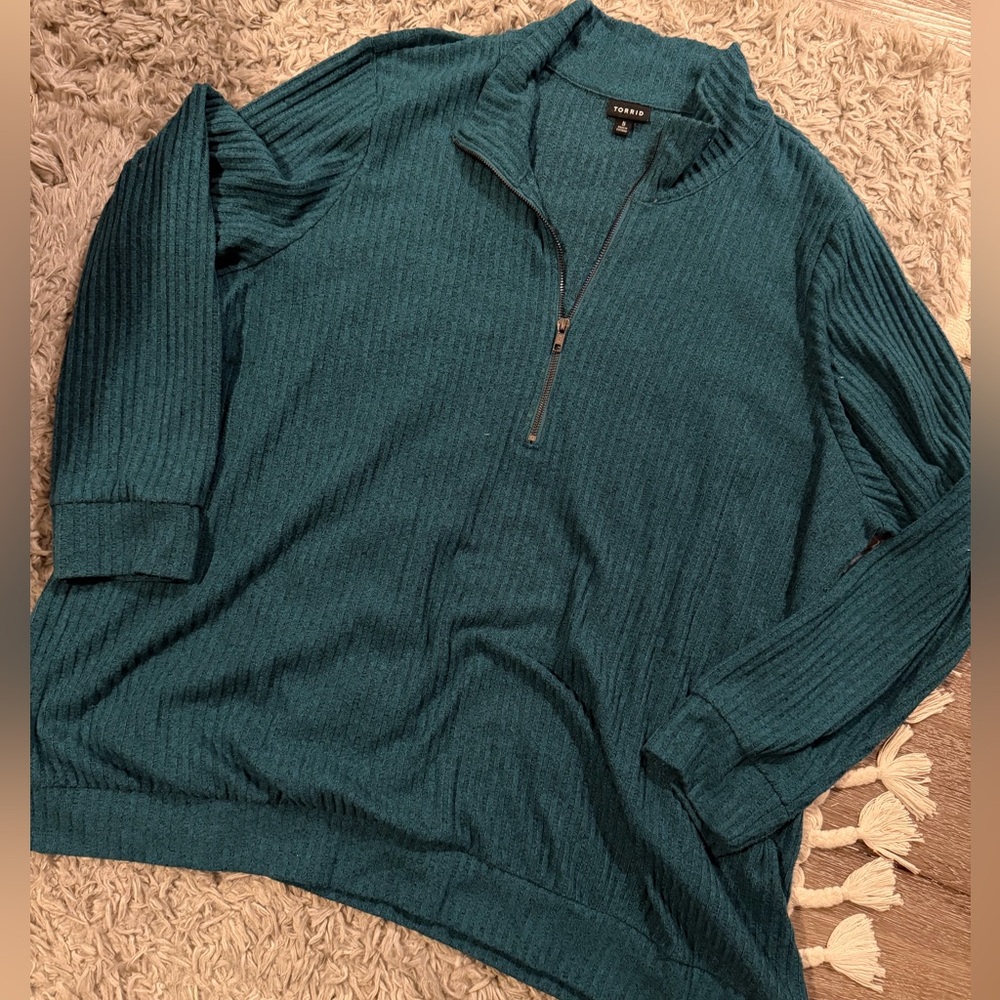 Torrid turquoise Half-Zip Sweater